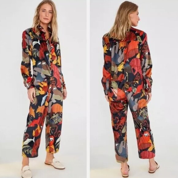 Farm Rio Amazonian Animals Velour Jumpsuit